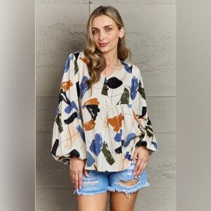 Hailey & Co Wishful Thinking Multi Colored Printed Blouse